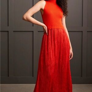 Anthropologie Sleeveless Orange Maxi Dress